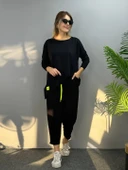 Kadın Iki Iplik Viskon Pamuk Kumaş Arma Detaylı Ikili Takım thumbnail 1