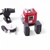 Çizgi Lazer Terazi 4D 2 Batarya Otomatik Seviye Ölçüm Cihazı Yeşil Lazeri Hizalama Tek ve Birlikte thumbnail 6