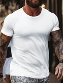 Erkek Kısa Kollu Bisiklet Yaka Viskon Bluz thumbnail 1