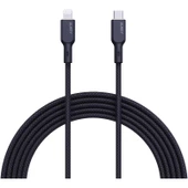Aukey Cb-ncl1-bk Naylon Örgülü 3a 480mbps Type-c Lıghtnıng Kablosu 1.8mt thumbnail 1