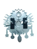Osmanlı Devlet Arması Vidalı Kabartma Logo Küçük 10x8cm Krom - 2