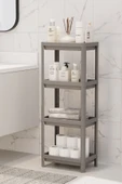 Mithra Life 4 Katlı Hazneli Plastik Gri Banyo Mutfak Balkon Düzenleyici Rafı MIT1193 thumbnail 1