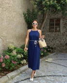 Kadın Kadın Omuz Askılı Kuşak Dahil Elbise thumbnail 4