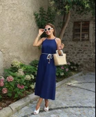 Kadın Kadın Omuz Askılı Kuşak Dahil Elbise thumbnail 5