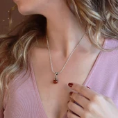 Akik Taşlı EL İşi Otantik 925 Ayar Gümüş Kolye thumbnail 1