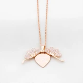 Kalp Yonca Model Açılır Kapanır Gümüş Kolye thumbnail 1