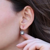 Elmas Montür Taşlı Rose Gold Gümüş Küpe thumbnail 2