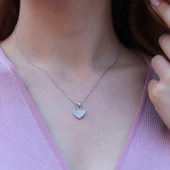 Kalp Zirkon Taşlı Gümüş Set thumbnail 2