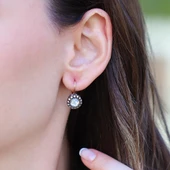 Elmas Montür Taşlı Rose Gold Gümüş Küpe thumbnail 1