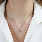 Sedefli Kalp Patili Gümüş Kolye thumbnail 2