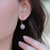 Çiçek Elmas Montür Rose Gold Gümüş Küpe thumbnail 1