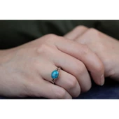 Turkuaz Taşlı Gümüş Otantik Set thumbnail 3