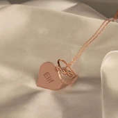 Kalp SonsuzlukRose Gold Kaplama Gümüş Kolye thumbnail 3