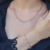 Rose Gold Kaplama 2'li Gümüş Dilek Seti thumbnail 1