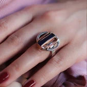 Kök Safir Taşlı 925 Ayar Gümüş Otantik Tasarım Set thumbnail 2