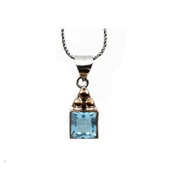 Aquamarine Taşlı Gümüş Otantik Kolye thumbnail 1