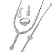 Başak Modeli Baget Taşlı Zarif Gümüş Set thumbnail 5