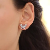 Kelebek Taşlı Gümüş Küpe thumbnail 1