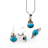 Turkuaz Taşlı Gümüş Otantik Set thumbnail 1