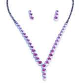 Yuvarlak Taşlı Su Yolu Gümüş Set thumbnail 3