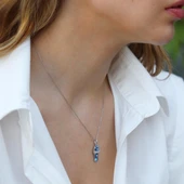 Nazar Boncuklu Terlik Gümüş Kolye thumbnail 2