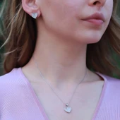 Kalp Zirkon Taşlı Gümüş Set thumbnail 1