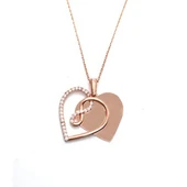 Kalp SonsuzlukRose Gold Kaplama Gümüş Kolye thumbnail 2