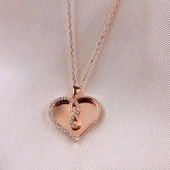 Kalp SonsuzlukRose Gold Kaplama Gümüş Kolye thumbnail 1