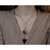 Mistik Topaz Taşlı El İşi Otantik Gümüş Kolye thumbnail 2