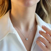 Kalp Pndr Zirkon Taşlı 925 Ayar Gümüş Kolye thumbnail 1