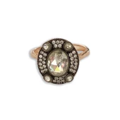 Elips Elmas Montür Modeli Rose Gold Gümüş Yüzük thumbnail 6