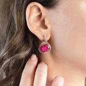 Kök Yakut Taşlı El İşi Gümüş Otantik Set - 3