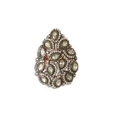 Damla Elmas Montür Modeli Rose Gold Gümüş Yüzük thumbnail 5