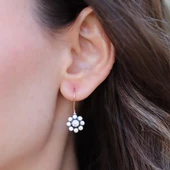 Çiçek Elmas Montür Rose Gold Gümüş Küpe thumbnail 3