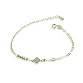 Yonca Sedefli Trend Gold Gümüş Bileklik thumbnail 4