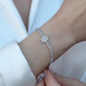 Başak Modeli Baget Taşlı Zarif Gümüş Set thumbnail 3