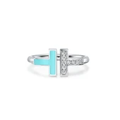 Turkuaz Mineli  T Gümüş Yüzük thumbnail 5