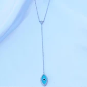 Mine İşli Göz Figürlü Gümüş Kolye thumbnail 2