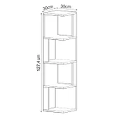 Herry Köşe Kitaplık – Dekoratif Raf Ünitesi, Modern Kütüphane - 4