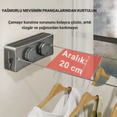 Polham 5.1 Metre Uzayabilir Çift Halatlı Çelik Dayanıklı Çek-Bırak Çamaşır İpi, 40 KG Taşıma Kapasiteli - 8