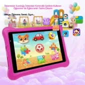 NPO NPK01Pro 8" 1280x800 IPS Ekran 4GB 64GB Android14 A523 2.0GHz Antişok Kılıf Çocuk Tableti Pembe - 4