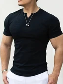 Erkek Kısa Kollu Bisiklet Yaka Burgu Bluz thumbnail 3