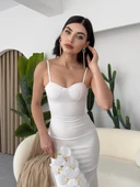 Dominic Eteği Büzgülü Midi Boy Elbise thumbnail 4