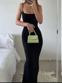 Kadın Kolsuz Askılı Bodycon Uzun Viskon Elbise thumbnail 3