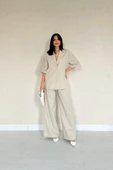 Bej Önü Tek Düğmeli Ceket Pantolon Takım thumbnail 2