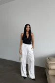 JAKAR SATEN PANTOLON - Beyaz thumbnail 4