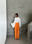 BEL LASTİK DETAYLI MODAL KUMAŞ PANTOLON - Orange thumbnail 2