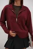 Fermuar Ve Dikiş Detaylı Sweatshirt thumbnail 1