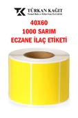 RULORULO 40x60 1000li Eczane Etiketi Sarı Renk 80 Adet Rulo 1 Koli - 1