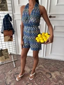 Zikzak Desenli Multi Renk Geçişli Mini Tulum 1365 thumbnail 7